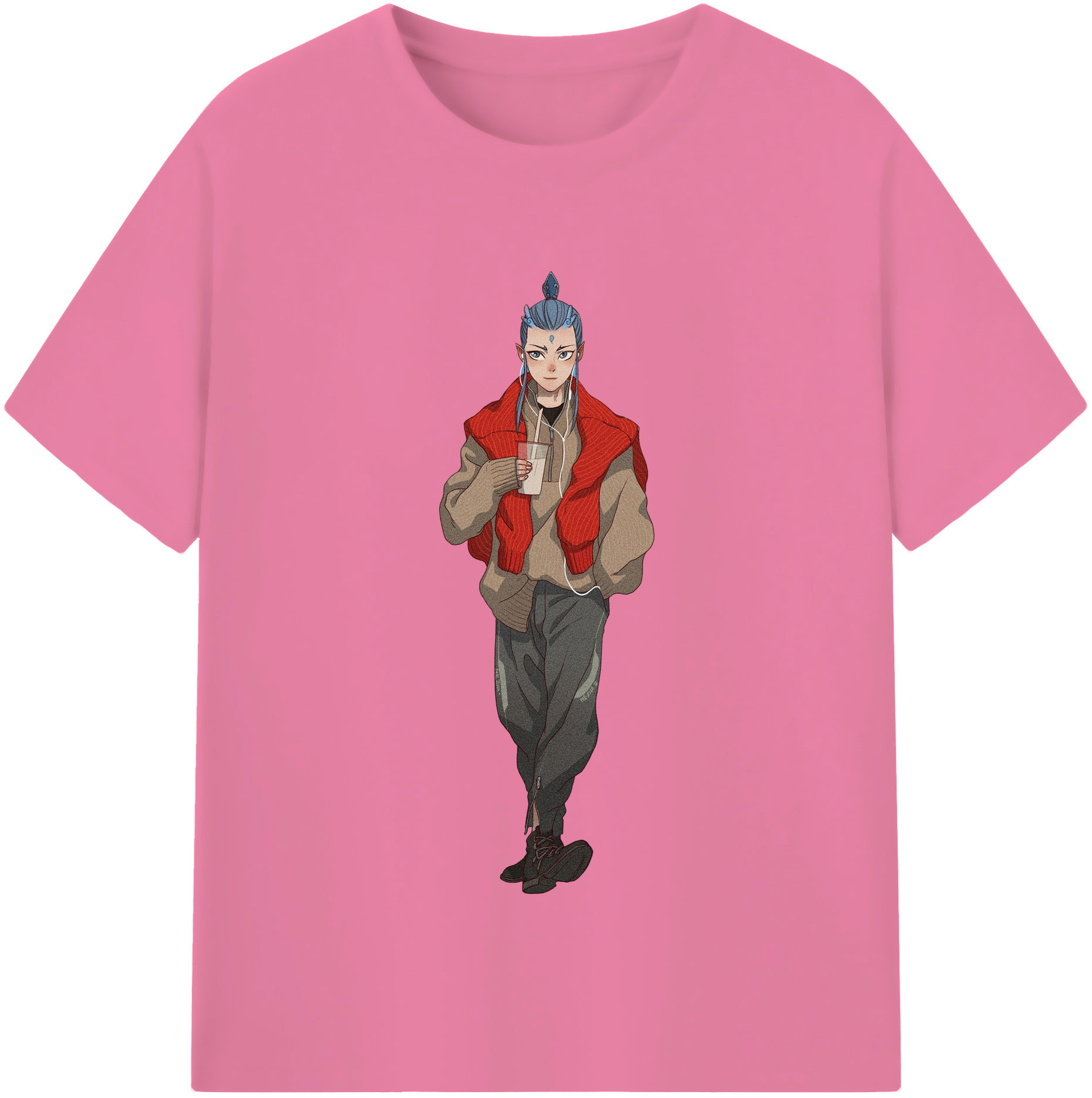 （画像用） Ne Zha 2 ナタ 魔童の大暴れ 綿100％半袖Tシャツ（フロントプリント）